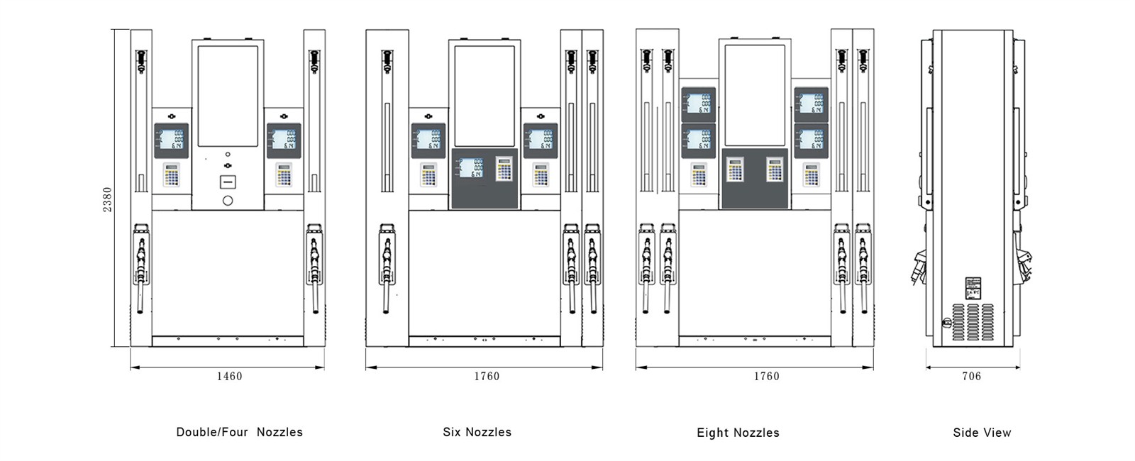 fuel dispenser size fuel dispenser size
